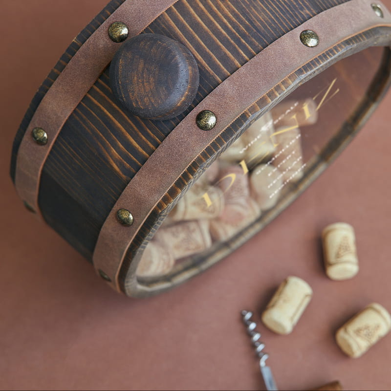 Şarap Skala Hedefli İsme Özel Şarap Mantar Kutusu