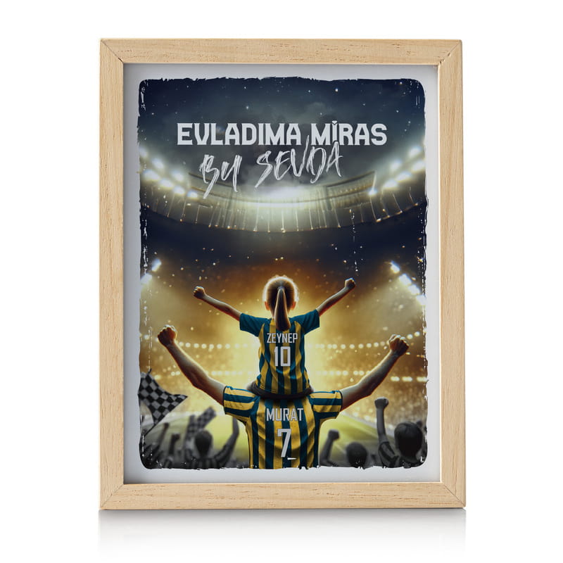 Sarı Lacivert Aşk Evladıma Miras Kişiselleştirilebilir Masaüstü Lamba