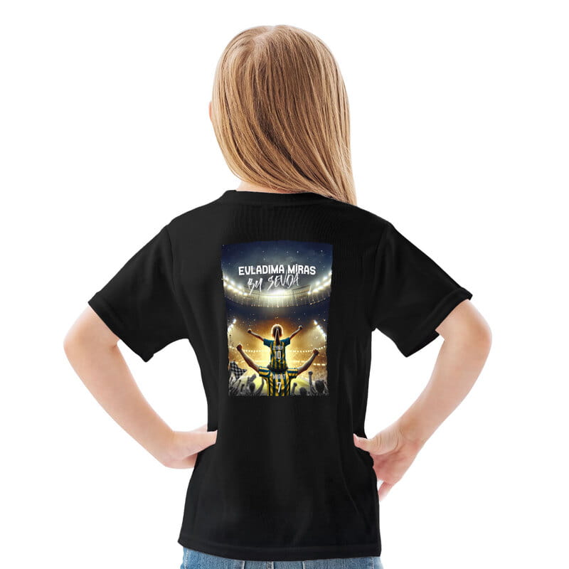 Sarı Lacivert Kişiye Özel Futbol Temalı Baba Çocuk T-Shirt Kombini