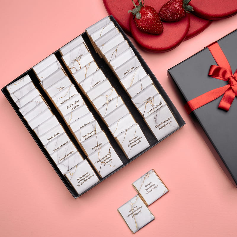 48 Adet Sevgi Mesajlı Sevgili çikolatası