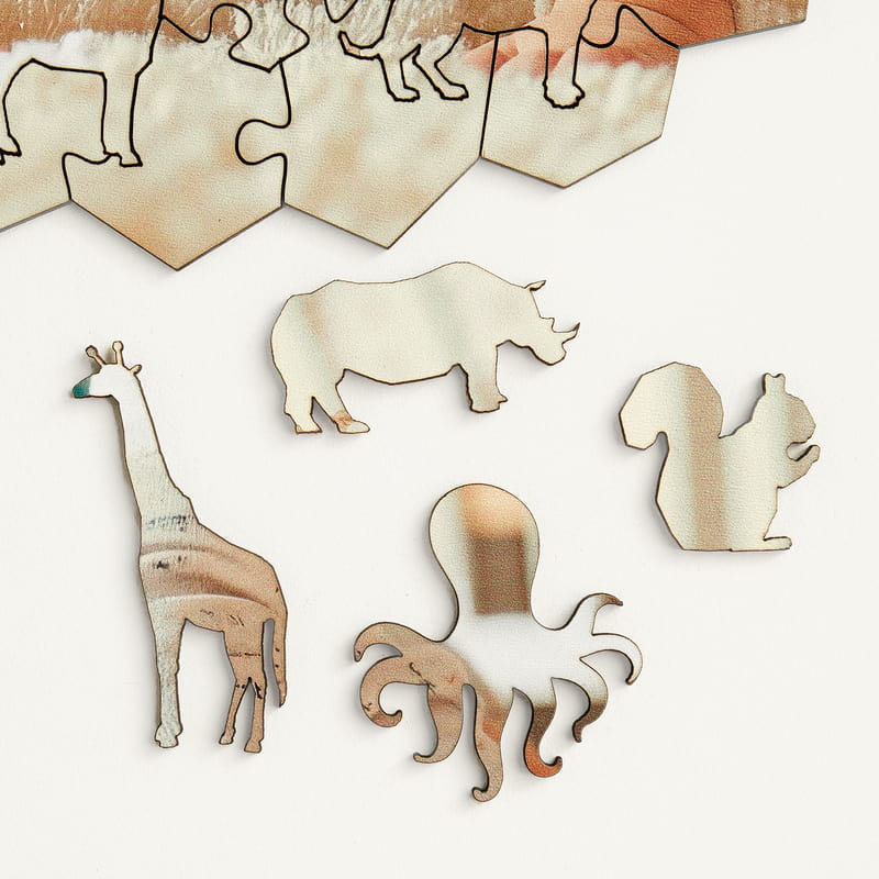 Bebek Resim Özelleştirmeli Sevimli Hayvanlar Ahşap Puzzle