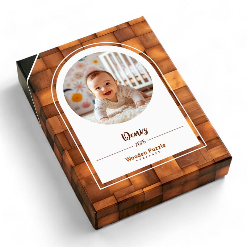 Bebek Resim Özelleştirmeli Sevimli Hayvanlar Ahşap Puzzle