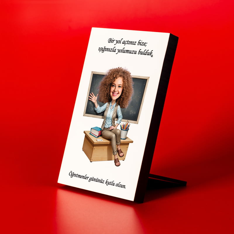 Sınıf Öğretmeni Karikatürlü Kişiye Özel Fotoğraf Çerçevesi