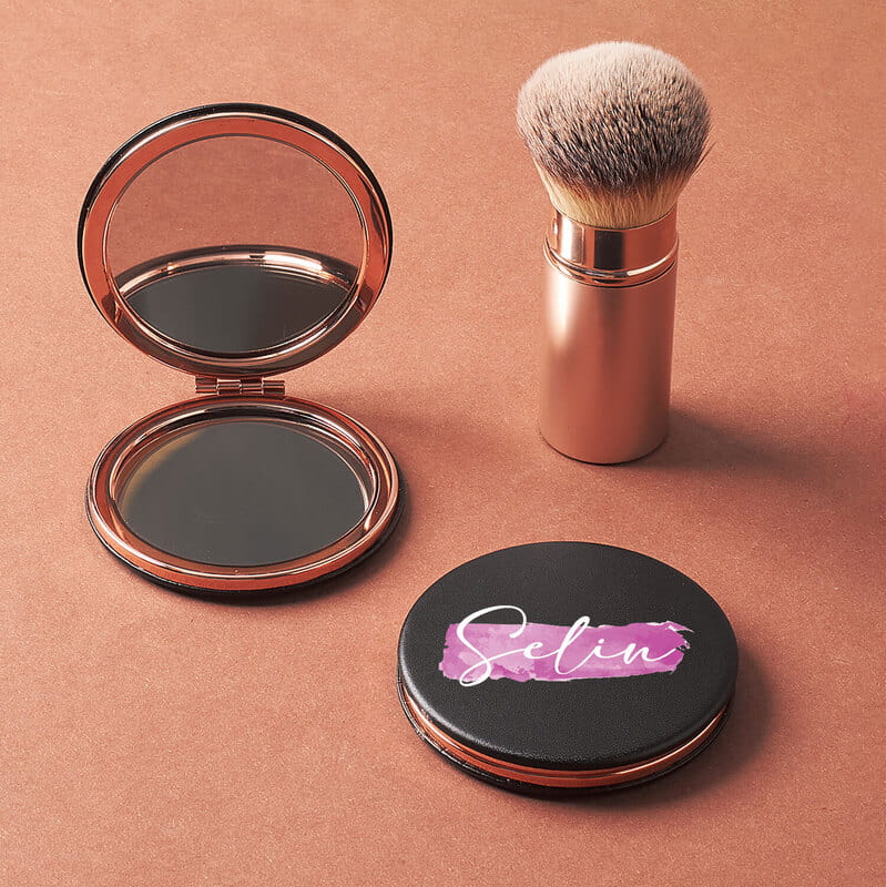 Sulu Boya İsim Yazılı El Aynası