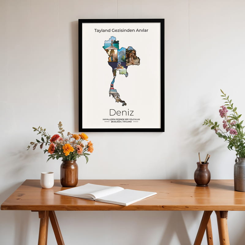 Tayland Anılarımız Fotoğraflı Duvar Yapışkanlı 30x40 Çerçeve