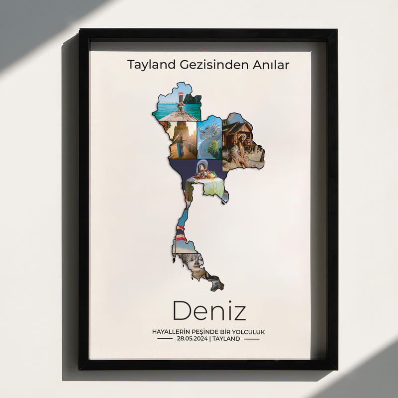Tayland Anılarımız Fotoğraflı Duvar Yapışkanlı 30x40 Çerçeve