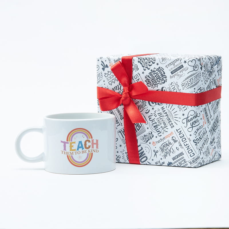 Teach Them to Be Kind Yazılı Öğretmen Kahve Fincanı