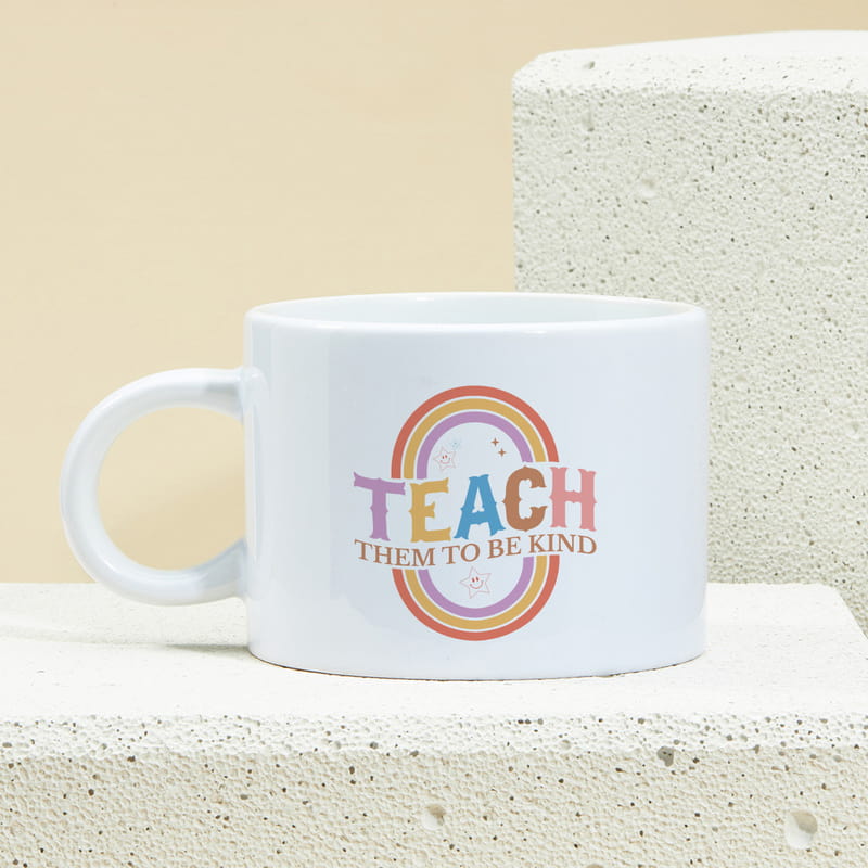 Teach Them to Be Kind Yazılı Öğretmen Kahve Fincanı