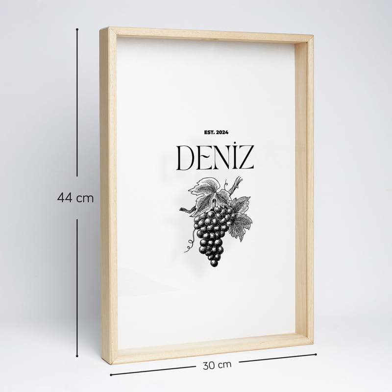 Üzüm Bağı Tasarımlı İsme Özel Şarap Tıpası Koleksiyon Kutusu