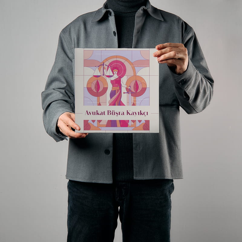 25x25 Avukatlara Özel İsim Yazılı Kanvas Tablo