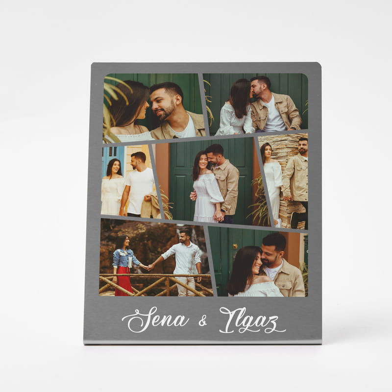 8 Fotoğraf Kolajlı Hediye Metal Çerçeve