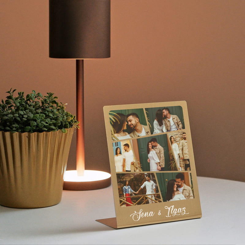 8 Fotoğraf Kolajlı Hediye Metal Çerçeve