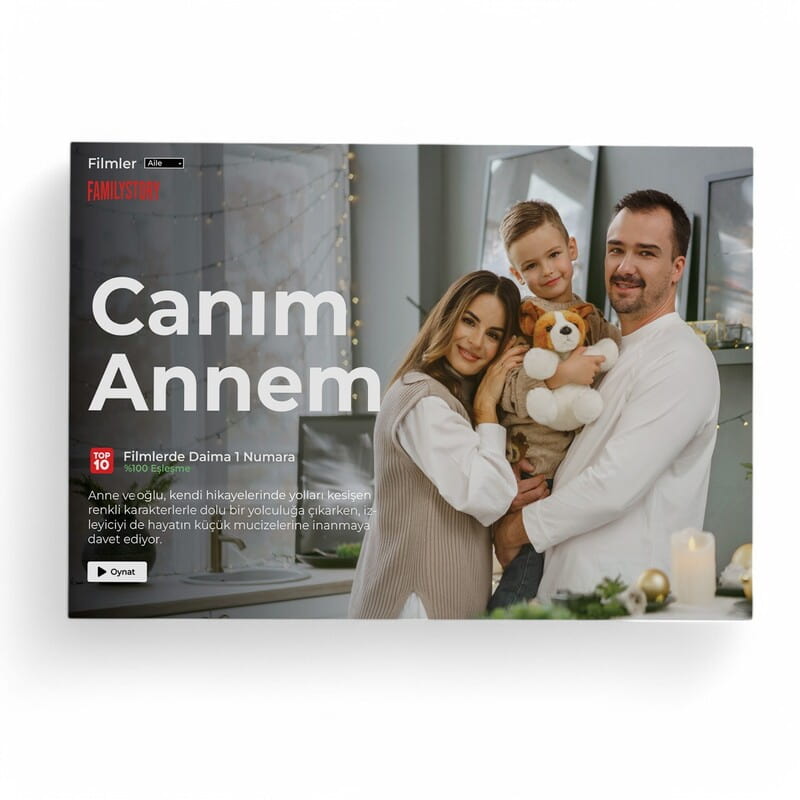 Aile Fotoğraf Baskılı Annem Film Temalı Kanvas Tablo - 40x60