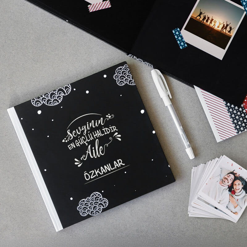 Aile Mottolu Özelleştirilebilir Anı Hatıra Defteri