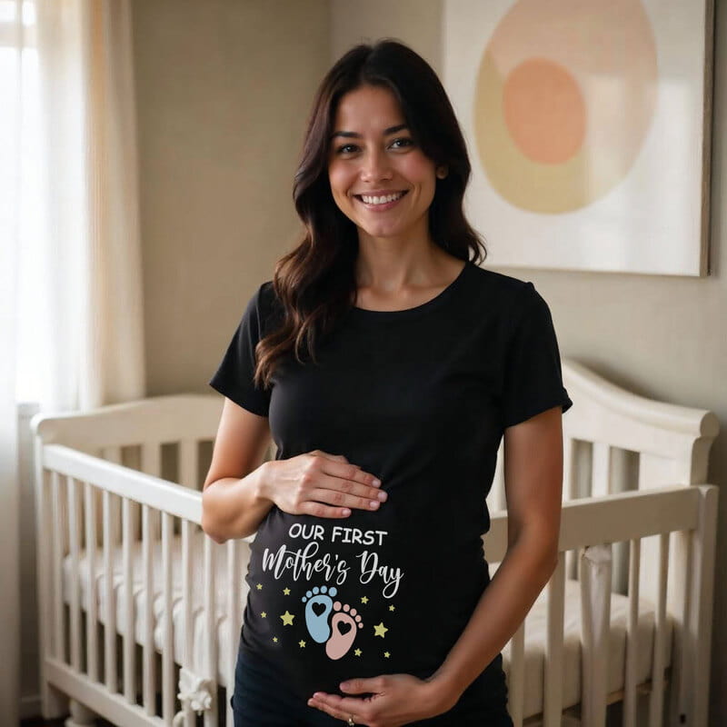 Anne Adaylarına İlk Anneler Günü Tasarımlı Hamile Tişörtü