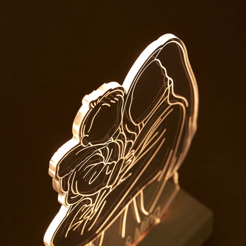 Anne Bebek Kişiye Özel Line Art Silüet Led Lamba