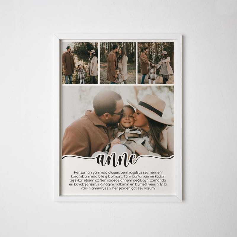 Anne Sevgim Kolaj Fotoğraflı Çerçeve