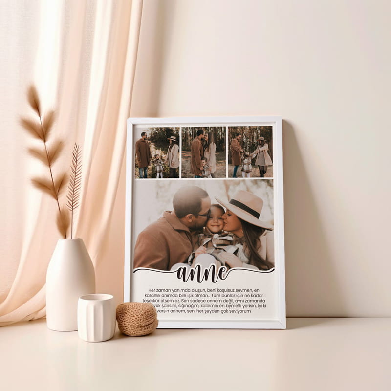 Anne Sevgim Kolaj Fotoğraflı Çerçeve