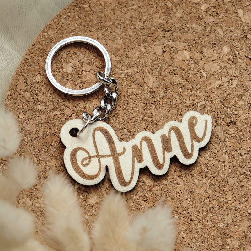 Anne Yazılı Ahşap Anahtarlık