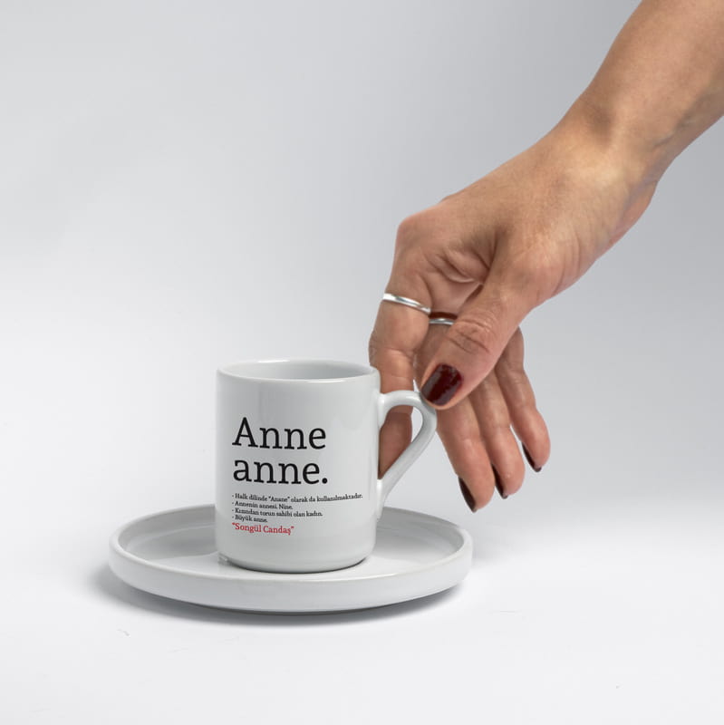Anneanne Torun Anlamı Tasarımlı İsme Özel Türk Kahve Fincanı Seti