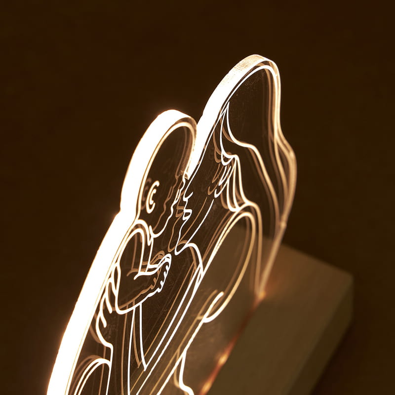 Anneme İlk Anneler Günü Hediyem Line Art Led Lamba