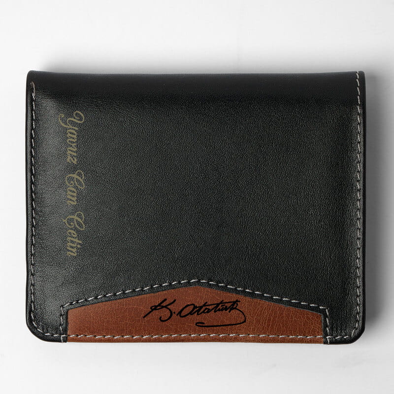 Atatürk İmzalı Spor Kartlık Cüzdan - Hakiki Deri