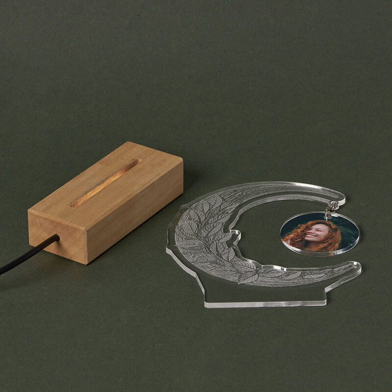 Ay Tasarımlı Fotoğraflı Led Gece Lambası