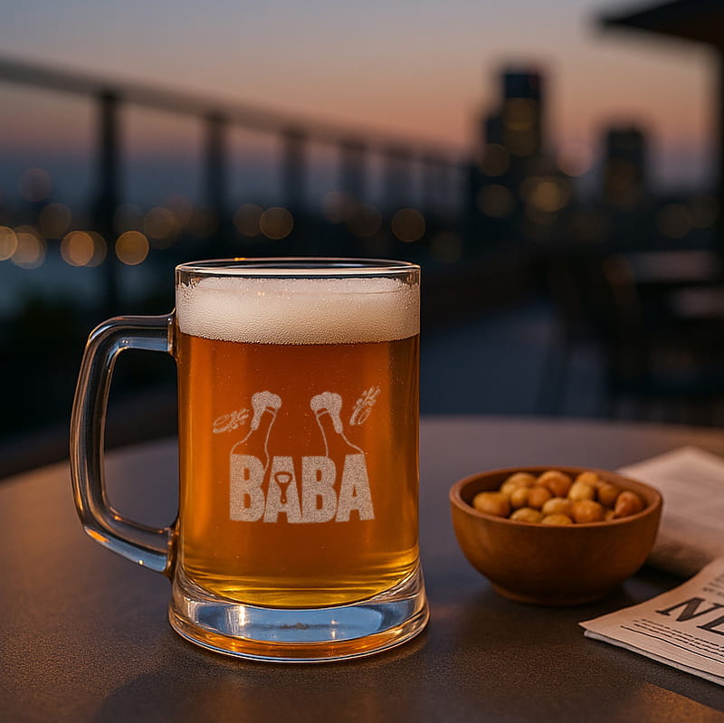 Baba Baskılı 500 cc Bira Bardağı