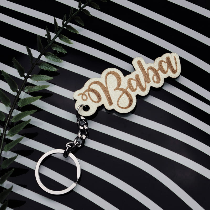 Baba Yazılı Ahşap Anahtarlık