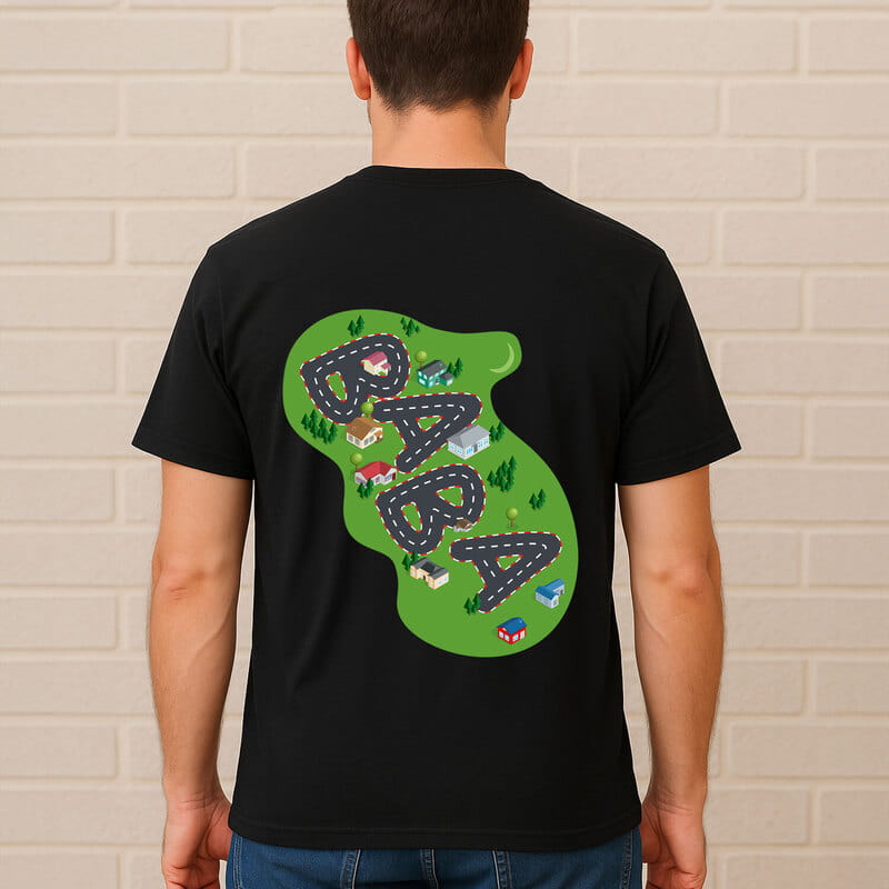 BABA Yazılı Eğlenceli Pist Tasarımlı Tişört