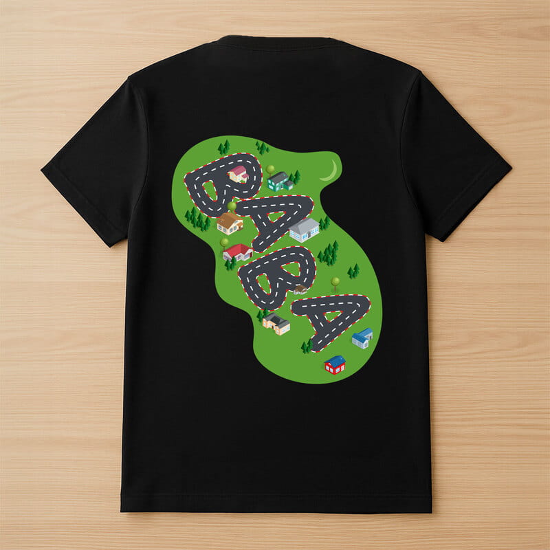 BABA Yazılı Eğlenceli Pist Tasarımlı Tişört