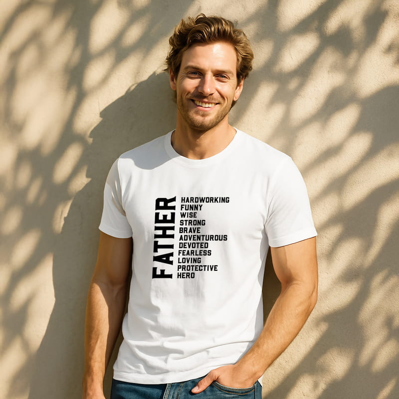 Babalar Gününe Özel Father Mesajlı Tişört