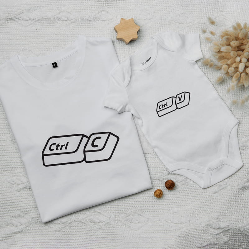 Babasının Kopyası Tasarımlı Baba Bebek Kombini - %100 Pamuklu Kumaş