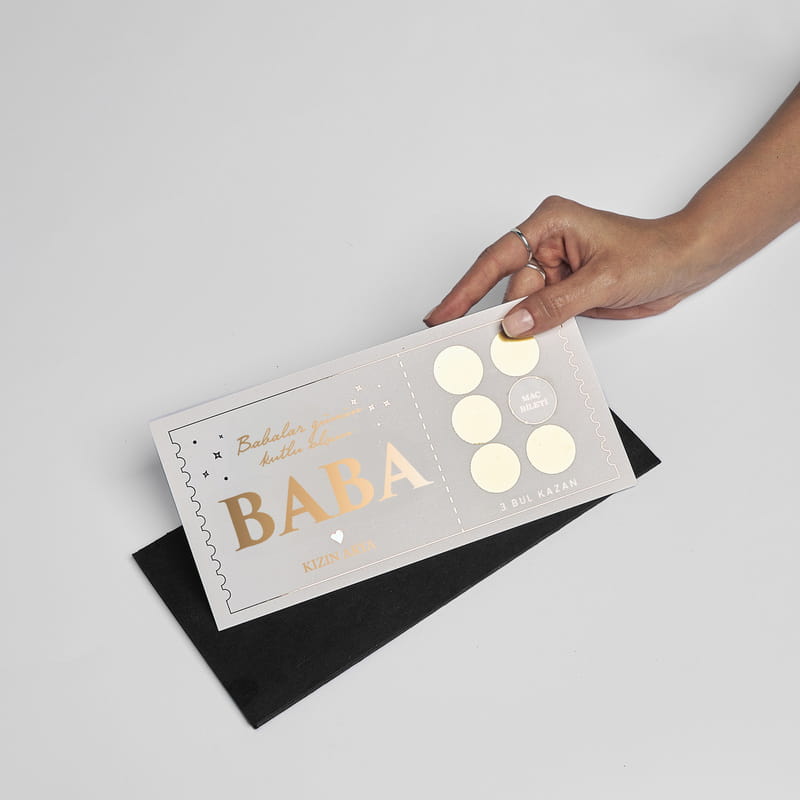 Babaya Hediye Kişiye Özel Kazı Kazan Bileti