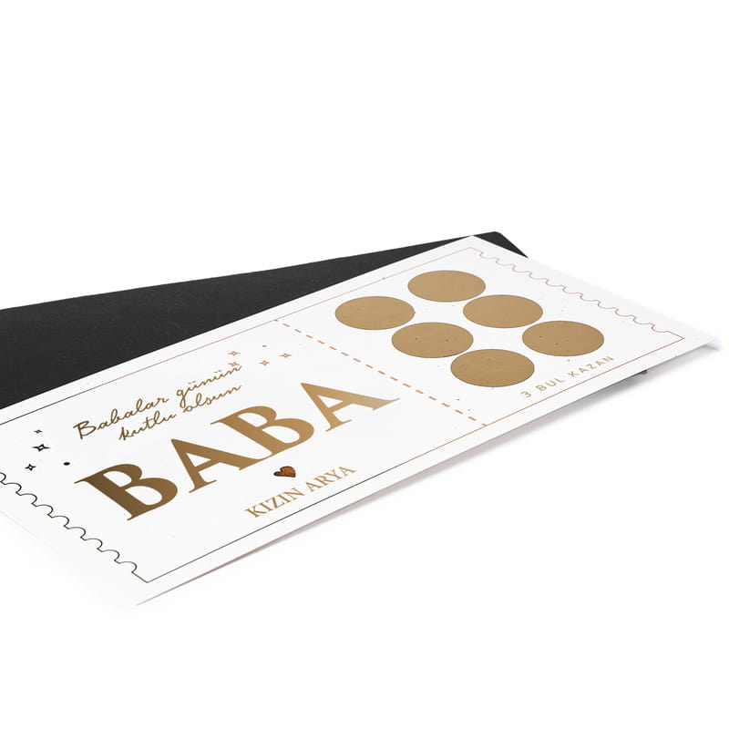 Babaya Hediye Kişiye Özel Kazı Kazan Bileti