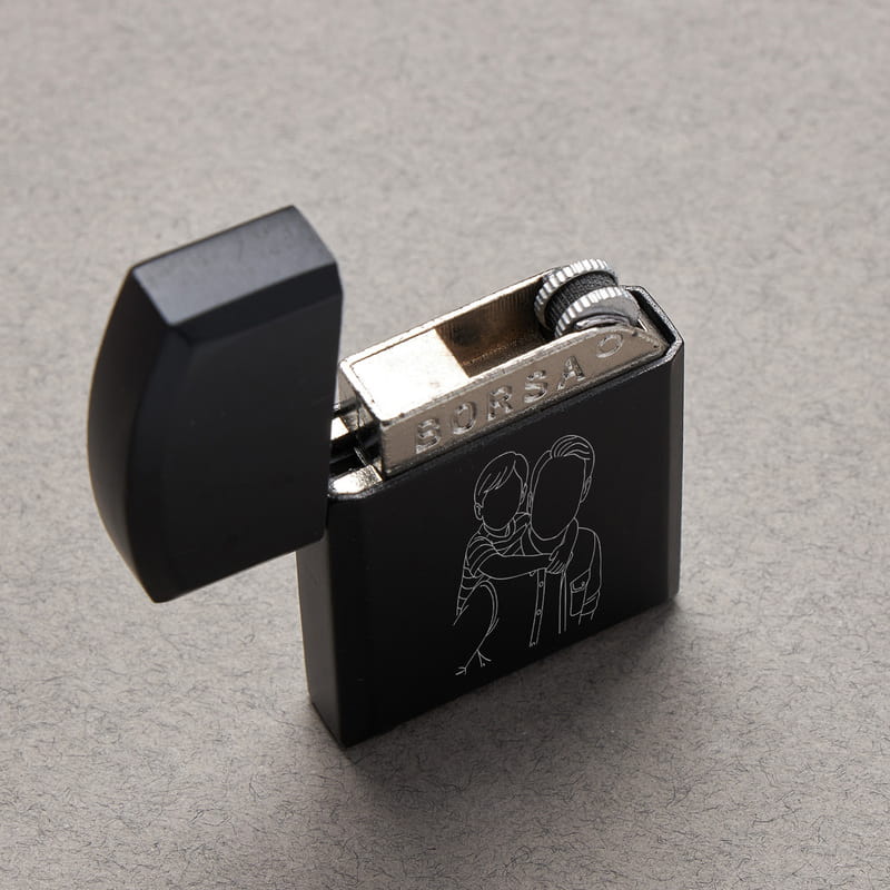 Babaya Hediye Line Art Çakmak Tabaka Matara Hediye Kutusu