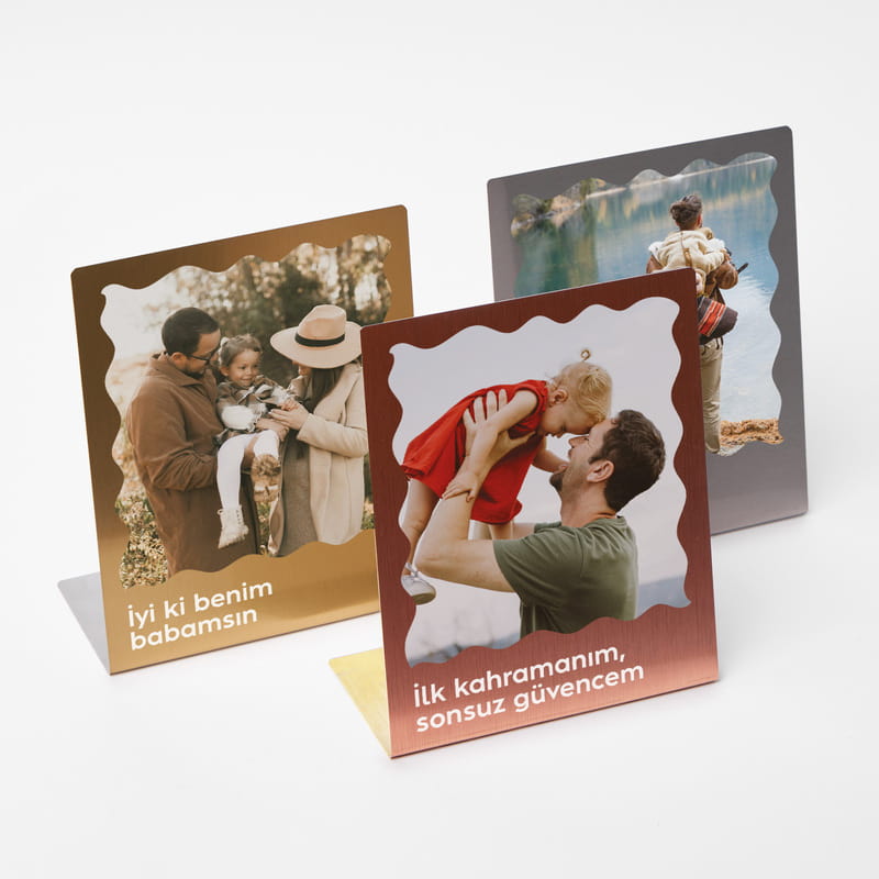 Babaya Özel Fotoğraflı Masaüstü Metal Çerçeve
