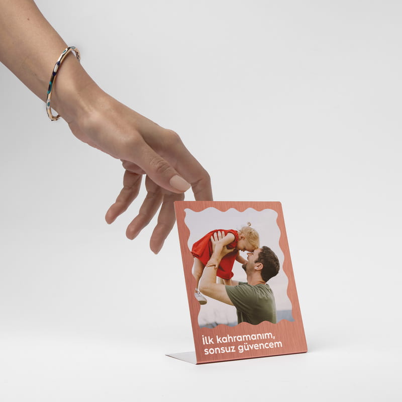 Babaya Özel Fotoğraflı Masaüstü Metal Çerçeve