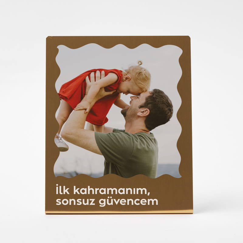 Babaya Özel Fotoğraflı Masaüstü Metal Çerçeve