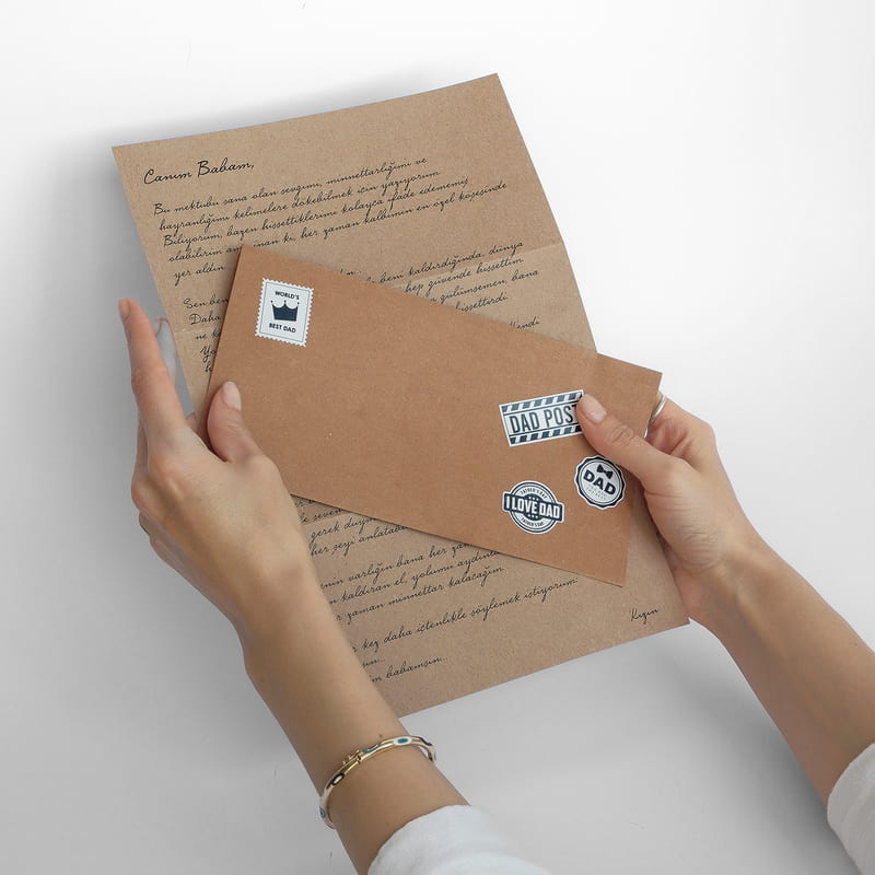 Babaya Özel Kişiselleştirilebilir Mesajlı Mektup