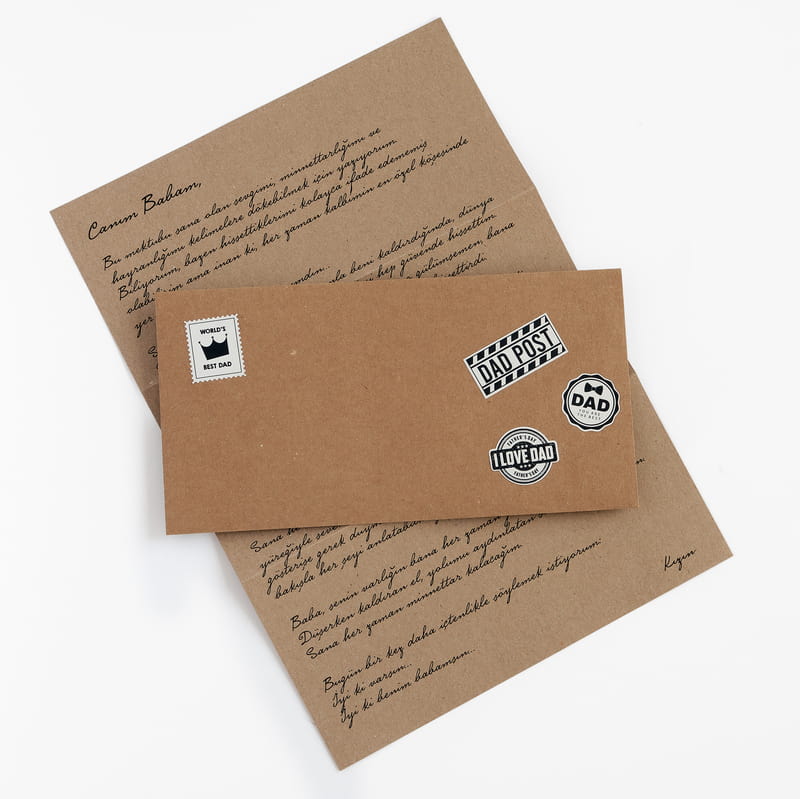 Babaya Özel Kişiselleştirilebilir Mesajlı Mektup