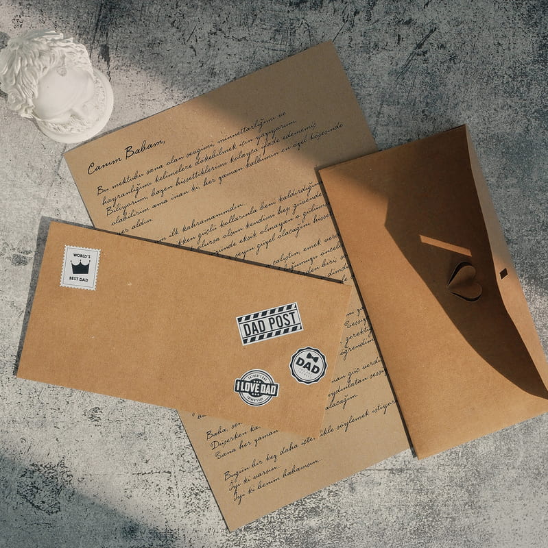Babaya Özel Kişiselleştirilebilir Mesajlı Mektup
