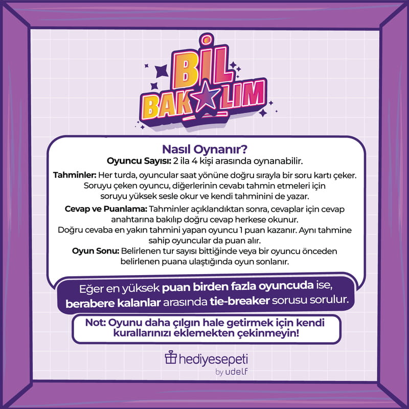 Bil Bakalım Eğlenceli Oyun Seti