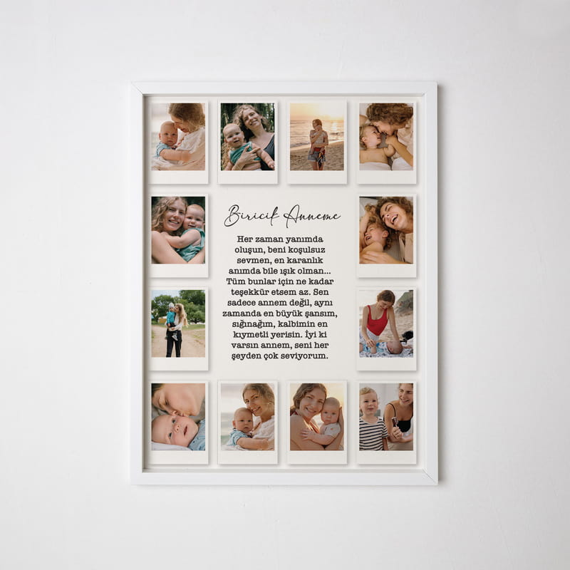 Biricik Anneme Polo Kart Tasarımlı Çerçeve
