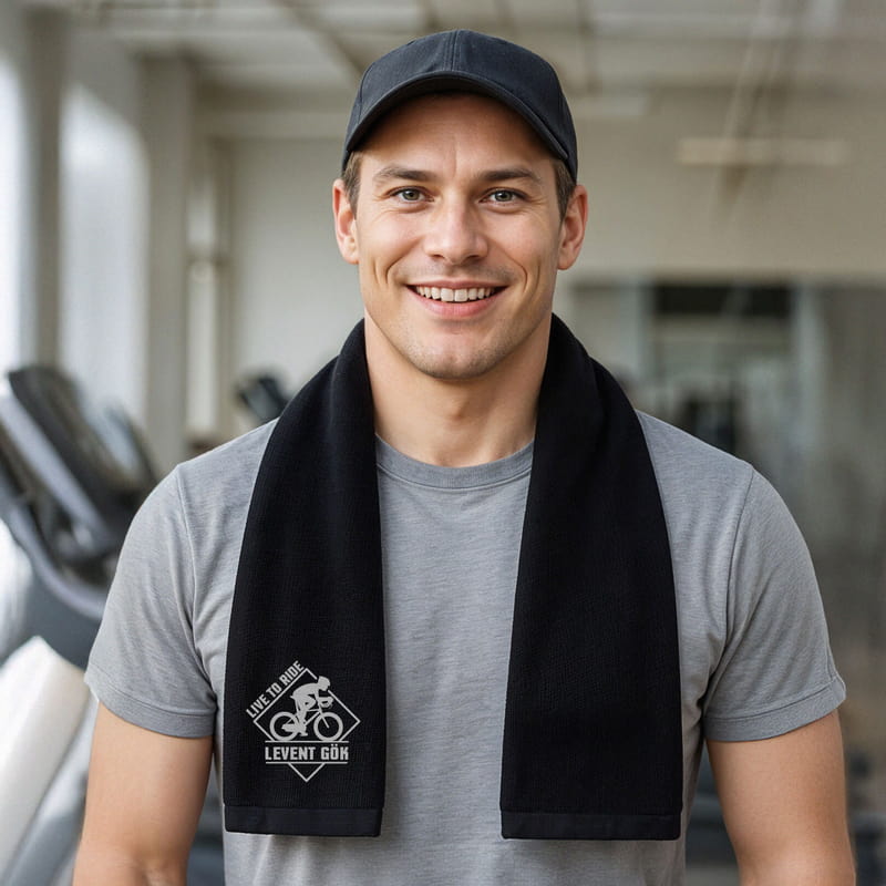 Bisiklet Severlere Hediye İsim Yazılı Spor Havlu