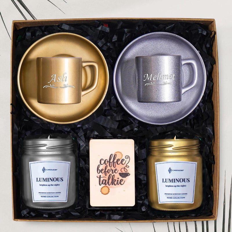 Çiftlere İçin Kişiye Özel Kahve Fincan Seti