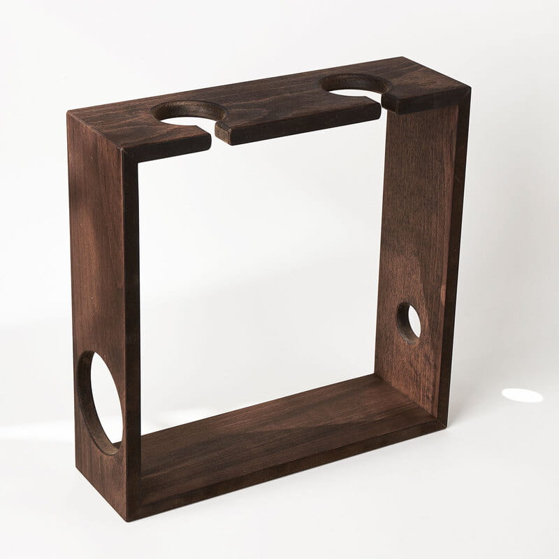 Çiftlere Özel 2'li Şarap Kadehi ve Ahşap Stand Seti