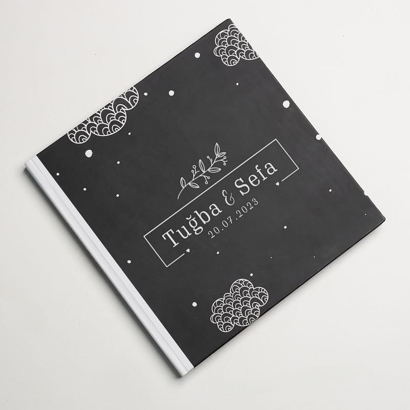 Çiftlere Özel İsim Yazılı 24 Fotoğraflı Anı Defteri