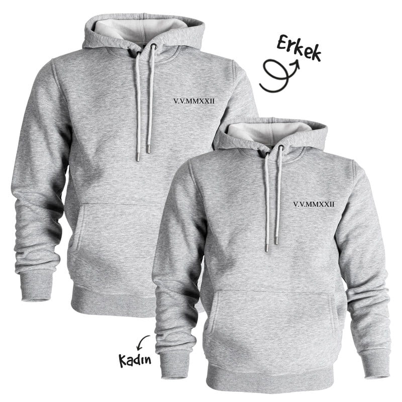 Çiftlere Özel Romen Rakamlı Sweatshirt Sevgili Kombini