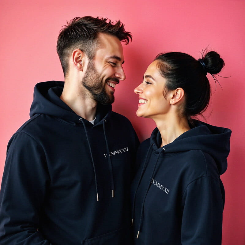 Çiftlere Özel Romen Rakamlı Sweatshirt Sevgili Kombini
